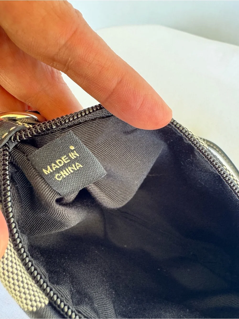 Coach Black & Cream Signature Canvas Turnlock Wristlet